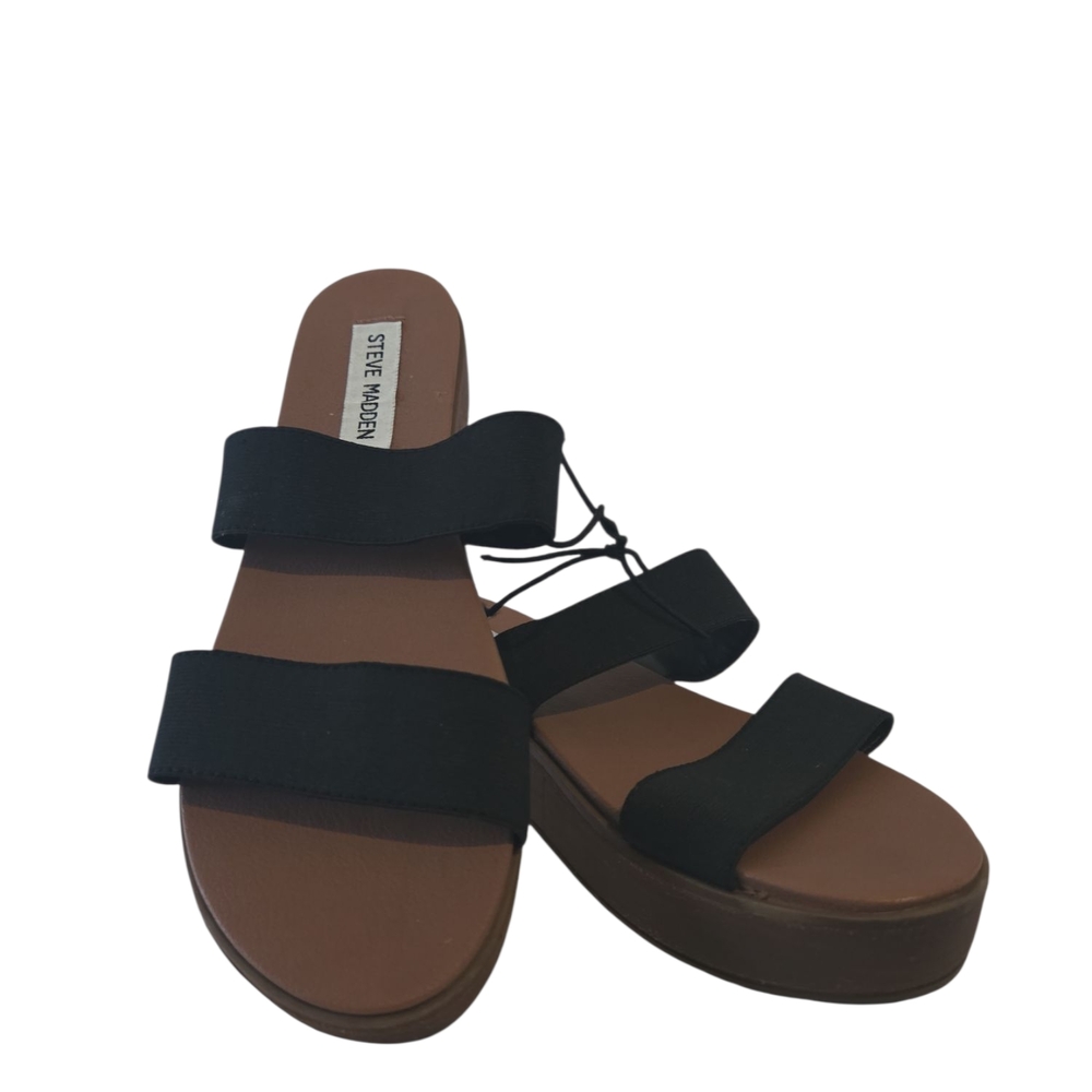 Steve Madden "Pilav" Plattform Women's Sandals In Black Size 7.5